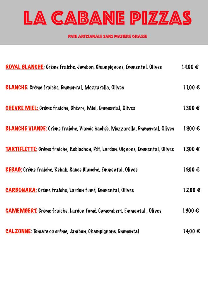 La cabane à pizzas - Menu Image 1
